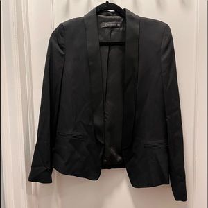 Zara Black Blazer with satin trim